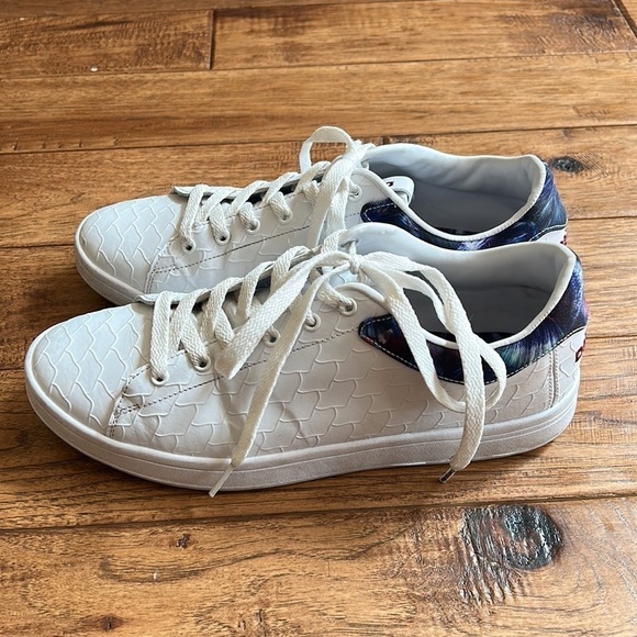 DESIGUAL Retro Court Atlantis Lace Up Sneakers White Size 10 - Picture 10 of 14